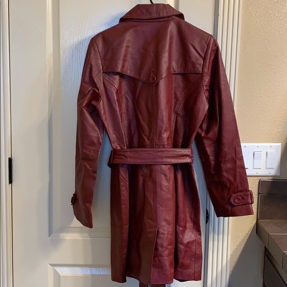 Red Leather Coat - Picture 3 of 6